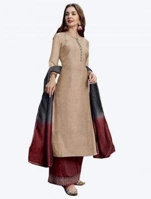Brown Rayon Straight Suit with Dupatta small FABSL20229
