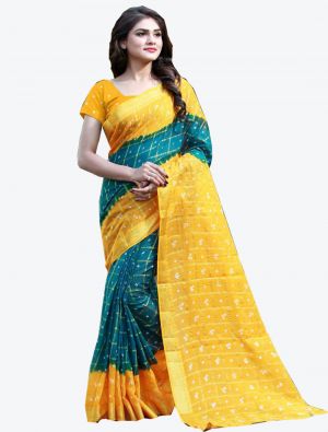 Green Bhagalpuri Art Silk Designer Saree small FABSA20900