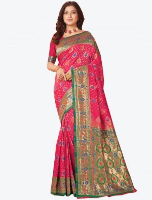 Pink Banarasi Pure Silk Designer Saree small FABSA20919