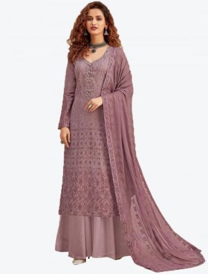 Light Purple Pure Viscose Chinon Chiffon Dress Material with Dupatta small FABSL20377