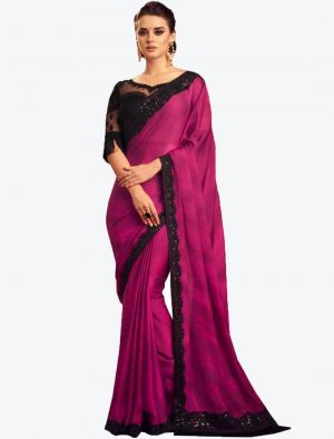 Magenta Silk Designer Saree small FABSA20960