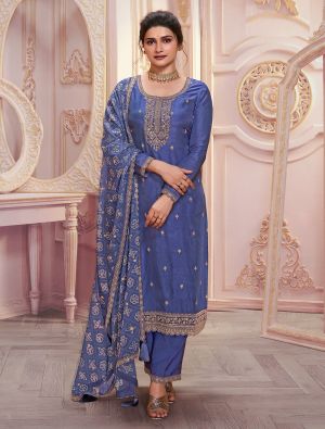 Violet Silk Georgette Semi Stitched Salwar Kameez small FABSL22009