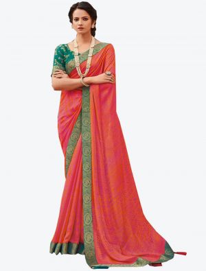 Pink Banarasi Jacquard Designer Saree small FABSA20818