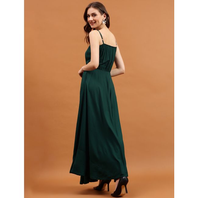 green emerald velvet dress Women's Living for Days Like This Green Rayon Gauze Kaftan Midi Dress | Color: Kelly Green | Size: M main image 0