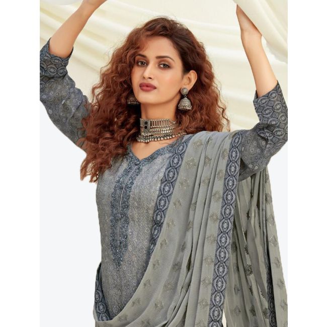 sachin and babi light blue dress Georgette Chikankari Work Womens Dress Material (Unstitched) – Ethenika.com