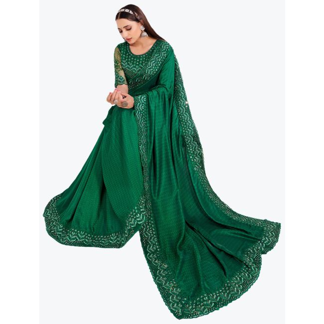 white christmas dresses Olive Green Party Wear Lehenga Half Saree For Women main image 1