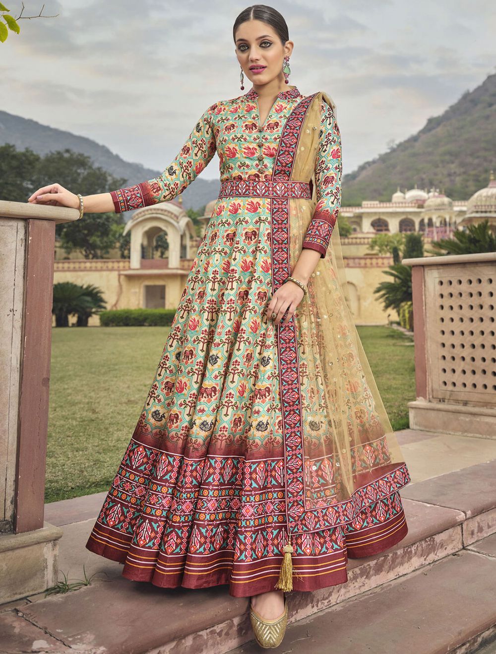 Mumtaz Arts Patola 3001-3010 Series Jam Satin Designer Look Dress Material  Collection Wholesale Price
