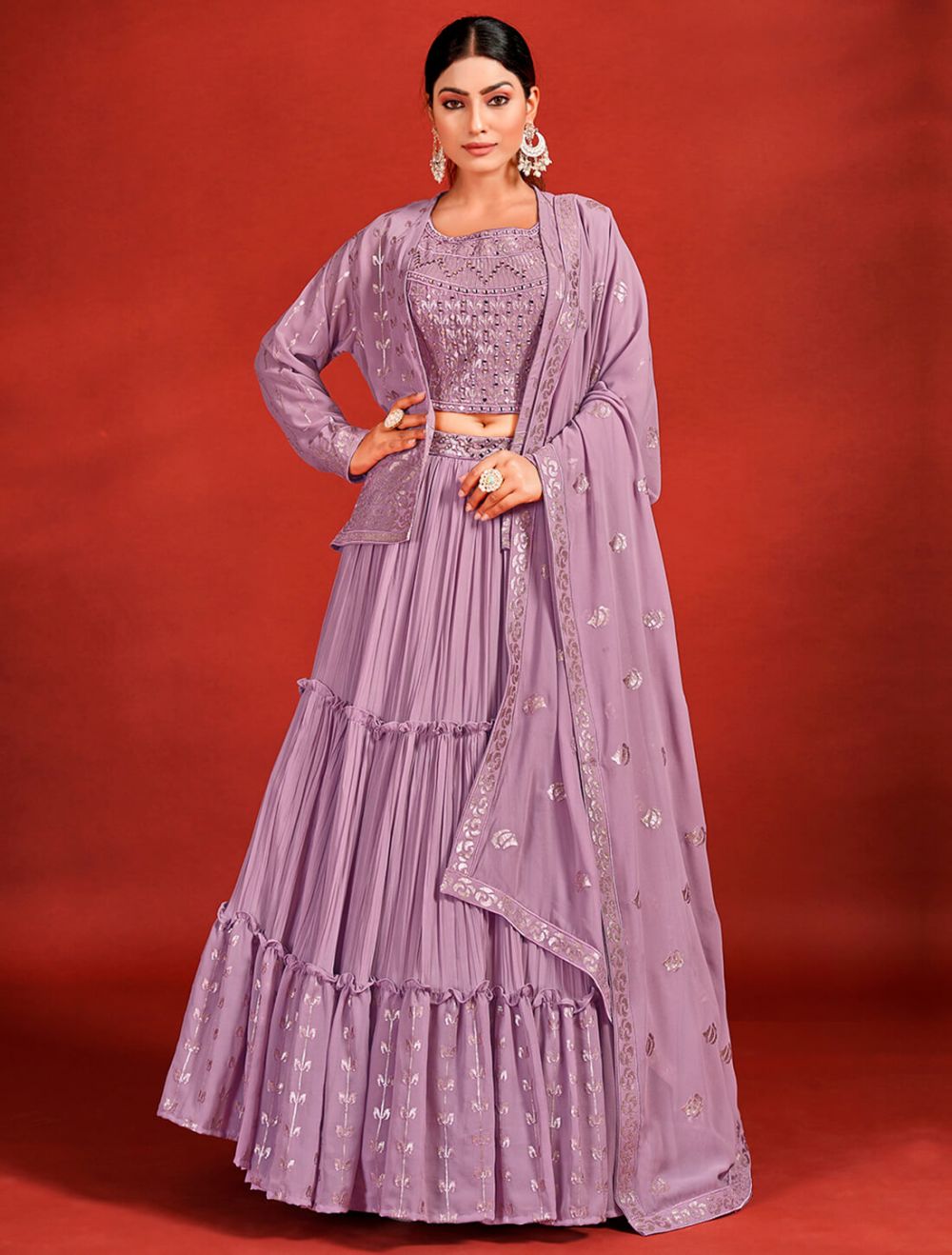 Georgette Fabric Pink Color Embroidered Wedding Wear Phenomenal Readym | Lehenga  choli, Pink lehenga, Casual saree