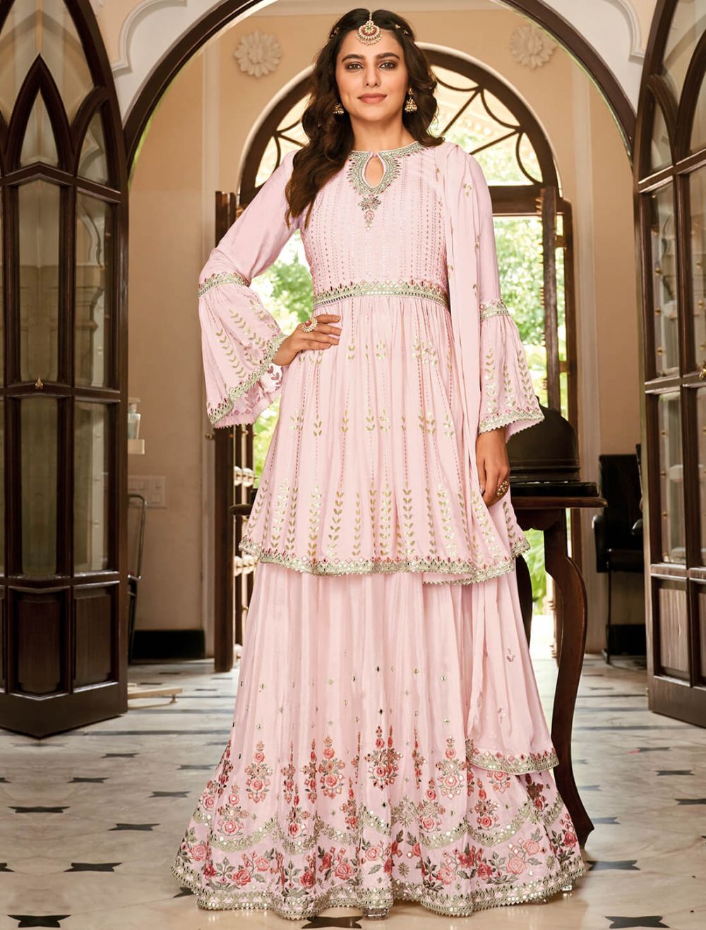 Pakistani Georgette Designer Lehenga Suit, Semi Stitched, Green at Rs 2095  in Surat