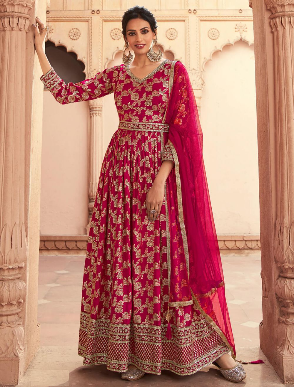 Buy Women Dark Green Printed Rayon Blend Anarkali Gown Online at Best  Prices in India - JioMart.