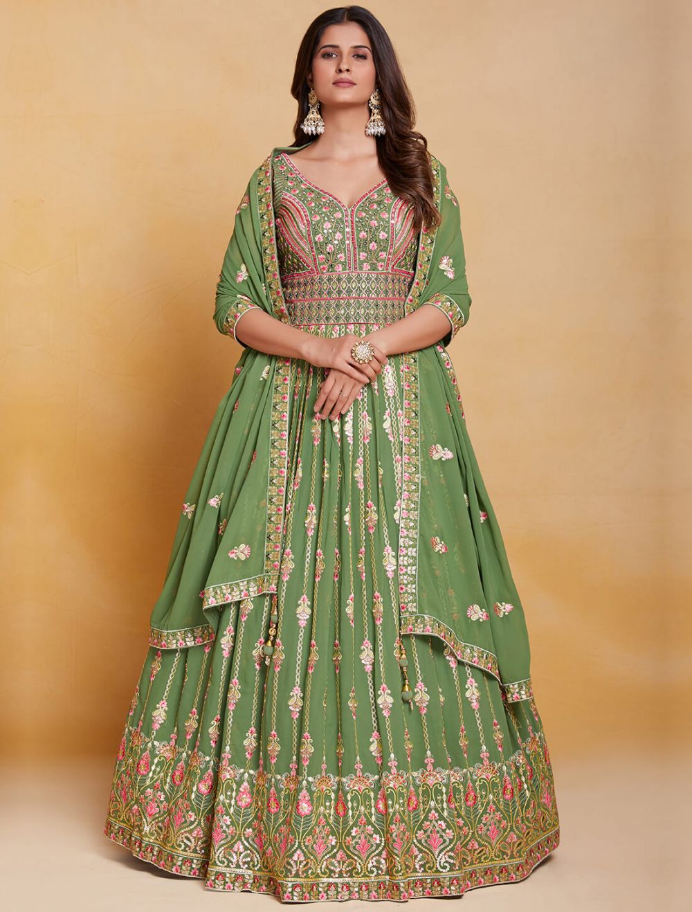 Buy Rangriti Pista Green Cotton Printed Maxi Dress for Women Online @ Tata  CLiQ