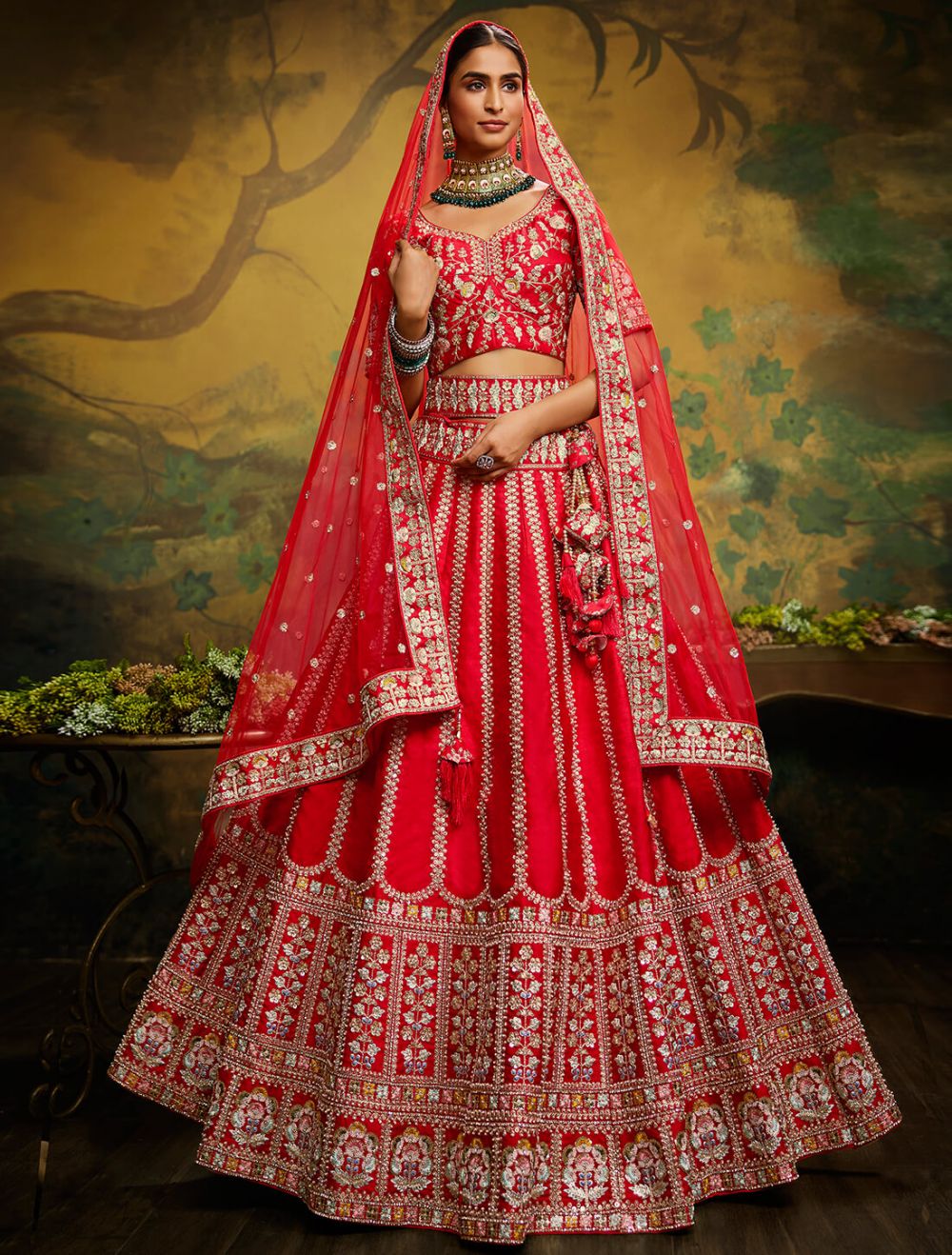 Semi-Stitched Red Designer Bridal Lehenga, Size: Free Size at Rs 45000 in  Farrukhabad