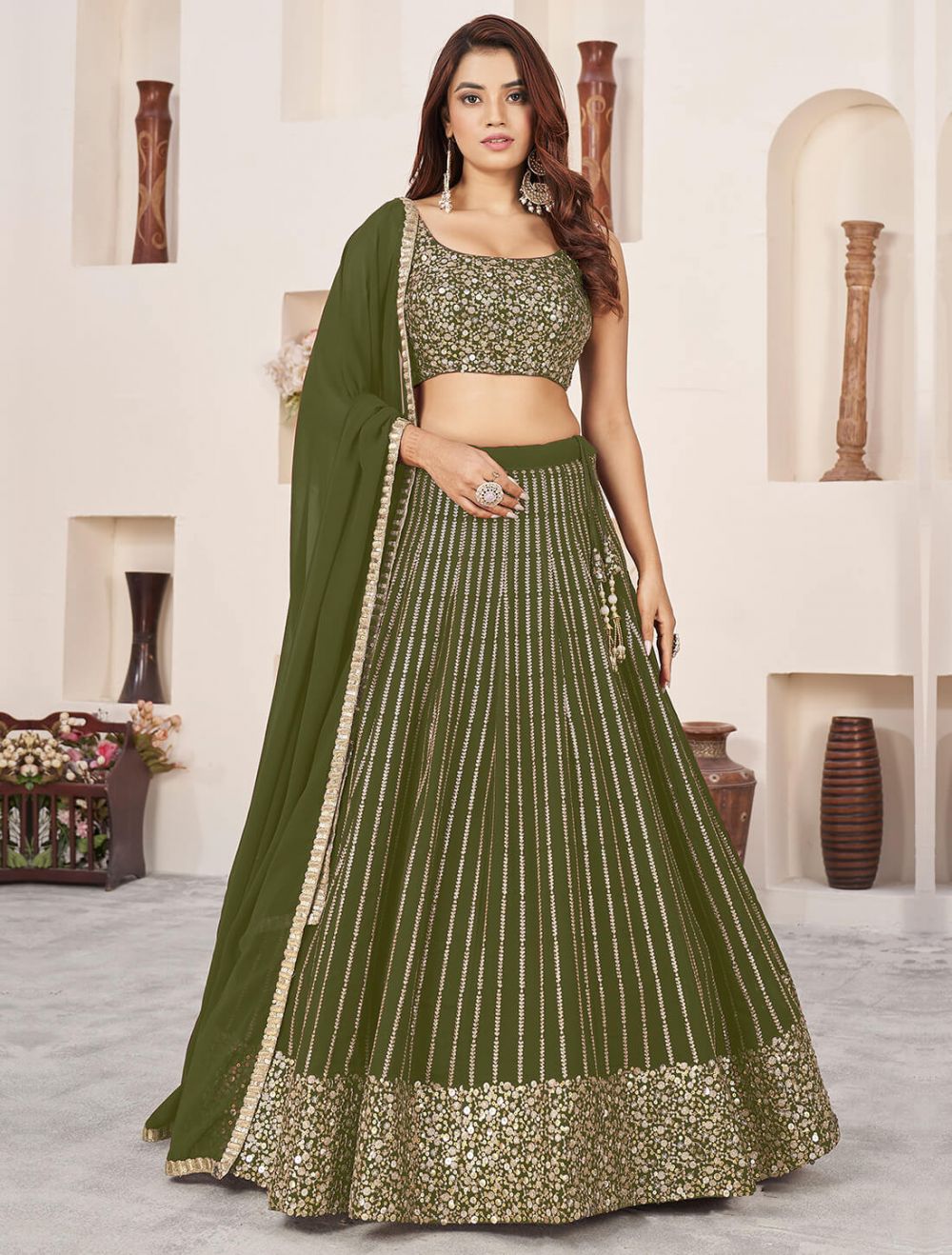 Green ghagra choli hotsell