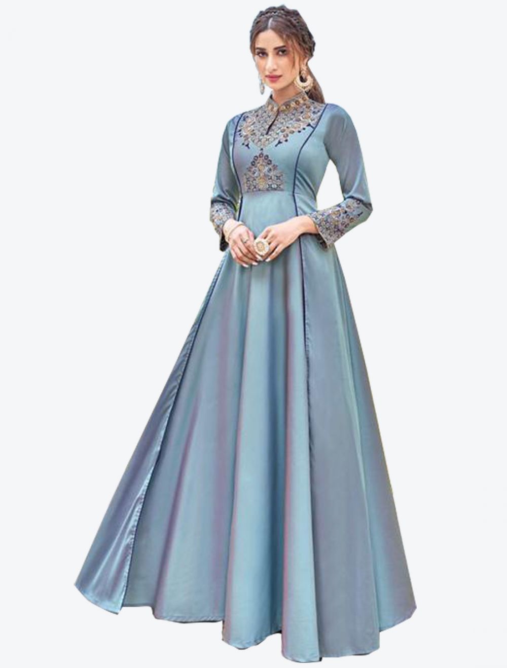 Tapeta Silk Gown With Bottom Product Info : Size :- Free Gown Fabric :- Tapeta  Silk Bottom Fabric : - Sa… | Gown party wear, Indian gowns dresses,  Designer gowns