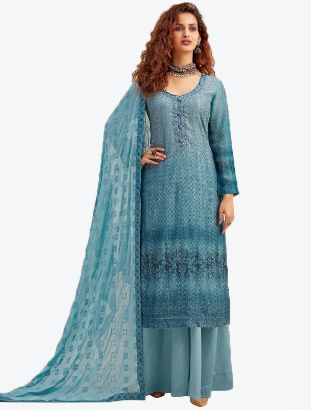 Chiffon Dress Material at Rs 740/piece | Ahmedabad | ID: 2853492999430