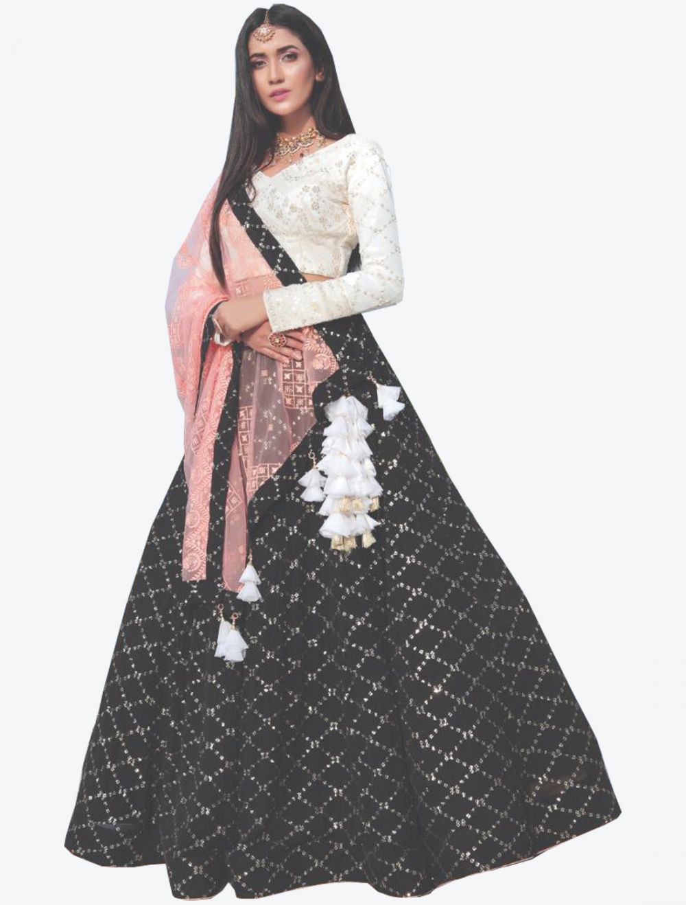 Designer Georgette Black Lehenga Choli With Embroidery Work and Georgette  Dupatta & Blouse for Indian Wedding and Party Wear Lehenga Choli - Etsy